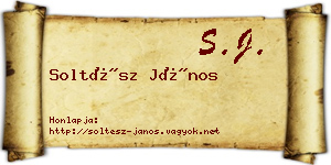Soltész János névjegykártya